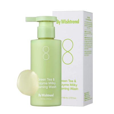 BY WISHTREND] Green Tea &amp; Enzyme Milky Foaming Wash 140g, Papain, Grain Milk Complex, Hydrating, Pore Cleansing, for Sensitive