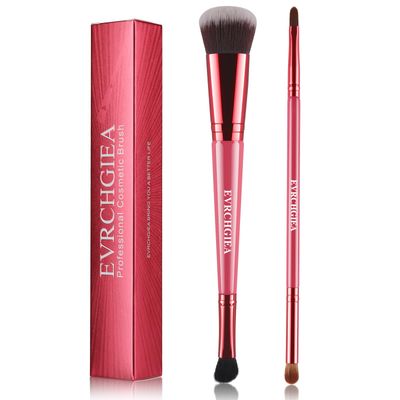 EVRCHGIEA Blending Contour Brush for Makeup, Foundation Contour Concealer Brush Set, Foundation Brush for Liquid Makeup, Cream, Dual Sided Makeup Brushes Good for Travel