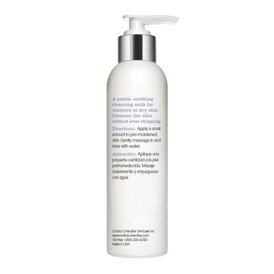 CONTROL CORRECTIVE Sensitive Skin Cleansing Milk, 6.7 Oz - Creamy, Calming Cleanser With Soothing Liden Flower, Gentle, Comfrey, Aloe Vera, Chamomomile Extracts, Removes Make-Up & Daily Build Up