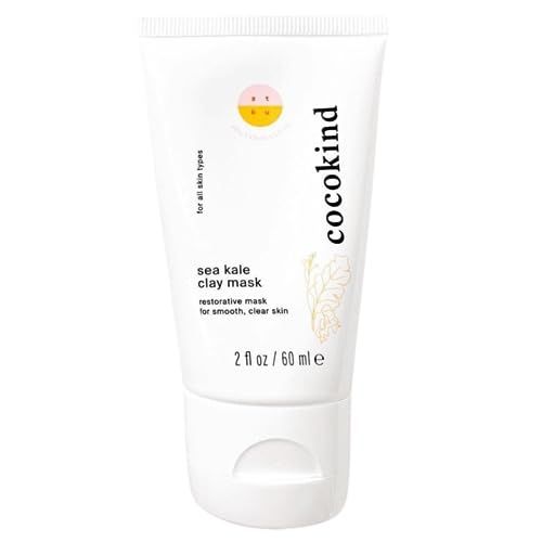 Cocokind Sea Kale Clay Mask, Gentle Exfoliaion for Radiant, Smooth Skin, Made with Blue Kale Sea Extract &amp; Glacial Oceanic Clay to Help Reduce Excess Sebum for Smooth Skin, 2 Fl Oz