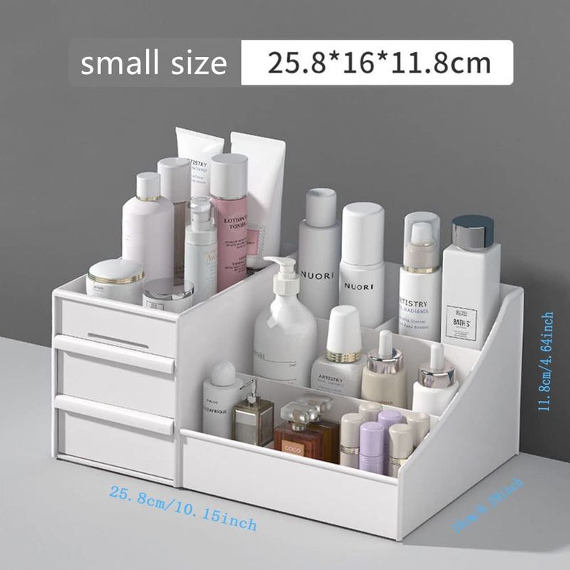 AGGICE Cosmetics Storage Box, Makeup Organizer With Drawers Dormitory Desktop Finishing Dresser Skin Care Lipstick Plastic Shelf