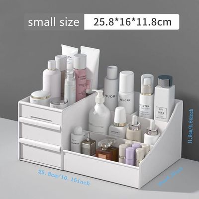 AGGICE Cosmetics Storage Box, Makeup Organizer With Drawers Dormitory Desktop Finishing Dresser Skin Care Lipstick Plastic Shelf