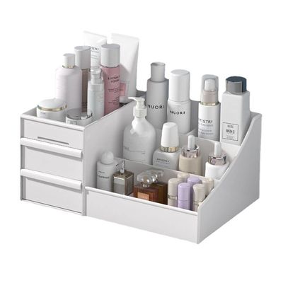 AGGICE Cosmetics Storage Box, Makeup Organizer With Drawers Dormitory Desktop Finishing Dresser Skin Care Lipstick Plastic Shelf
