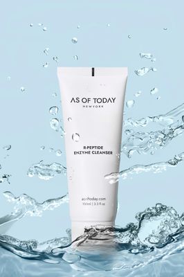 AS OF TODAY R Peptide Enzyme Face Cleanser - Sensitive &amp; Very Dry Skin, Intensive Hydrating, pH Balancing, Gentle and Creamy, Brightening, Exfoliating, Soothing, Deeply Cleanses, 3.3 fl oz