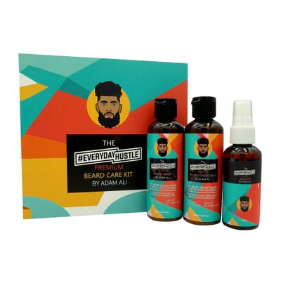 #EverydayHustle Premium Beard Care Kit for Men - With Shampoo, Conditioner &amp; Spray Beard Oil - The Ultimate Beard Kit for Beard Moisture, Softening, Detangling, Grooming - 3-in-1 Pack