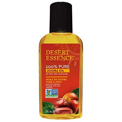 Desert Essence 100% Pure Jojoba Oil - 2 Fl Oz - Haircare &amp; Skincare Essential Oil - Suitable For All Skin Types - No Oily Residue - May Help Prevent Flakiness - Makeup Remover - Aftershave Moisturizer