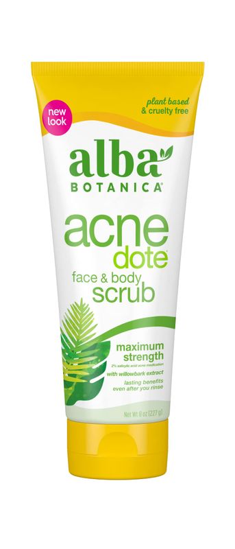 Alba Botanica Acnedote Maximum Strength Face &amp; Body Scrub, 8 Oz