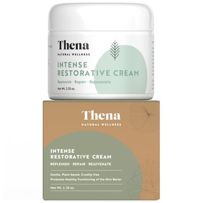 Face Moisturizer For Dry Skin Barrier Repair Cream Fragrance Free Facial Cream, Organic &amp; Natural Skin Care Vegan Sensitive Skin, Thena RESTORE Essential Routine Collection