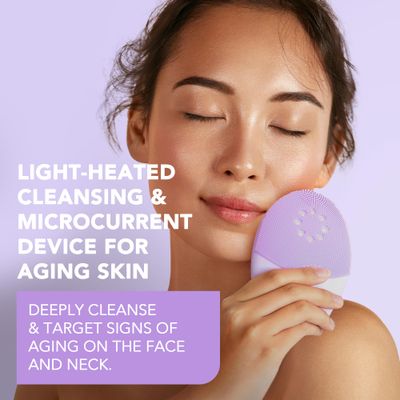 FOREO Luna 4 Plus Facial Cleansing Brush - Red Light Deep Thermo Cleansing Facial - Anti Aging Microcurrent Facial Device - Sensitive Skin