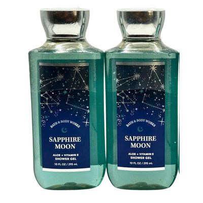 Bath &amp; Body Works Shower Gel, Set of 2 Bottles, Each Bottle 10oz (Sapphire Moon)