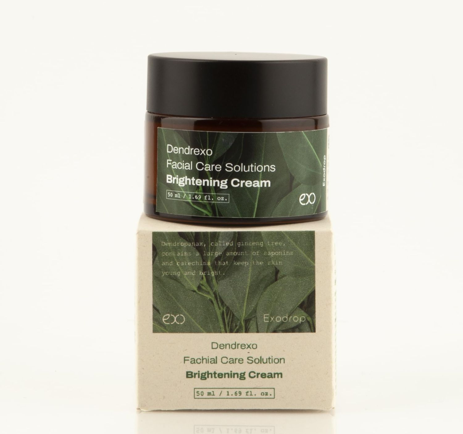 EXODROP Brightening Exosome Cream, Nourishing Moisturizer for Face, Ginseng tree Exosome, Quick-absorbing, 100% Vegan, All Skin types, 1.69 Fl Oz