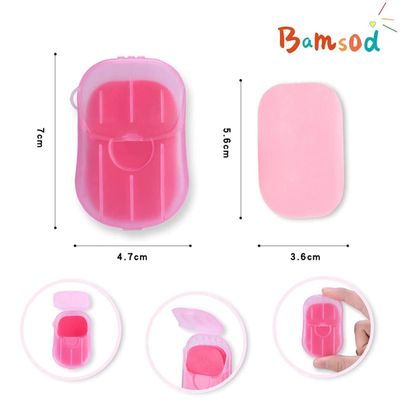 Bamsod 12 Boxes (240 Sheets) Mini Hand Soap Sheets Soap Paper Sheets Portable Disposable Travel Scented Bath Slice Sheet Foaming Paper Soap Confetti Slide Flakes for Travel and Outdoor
