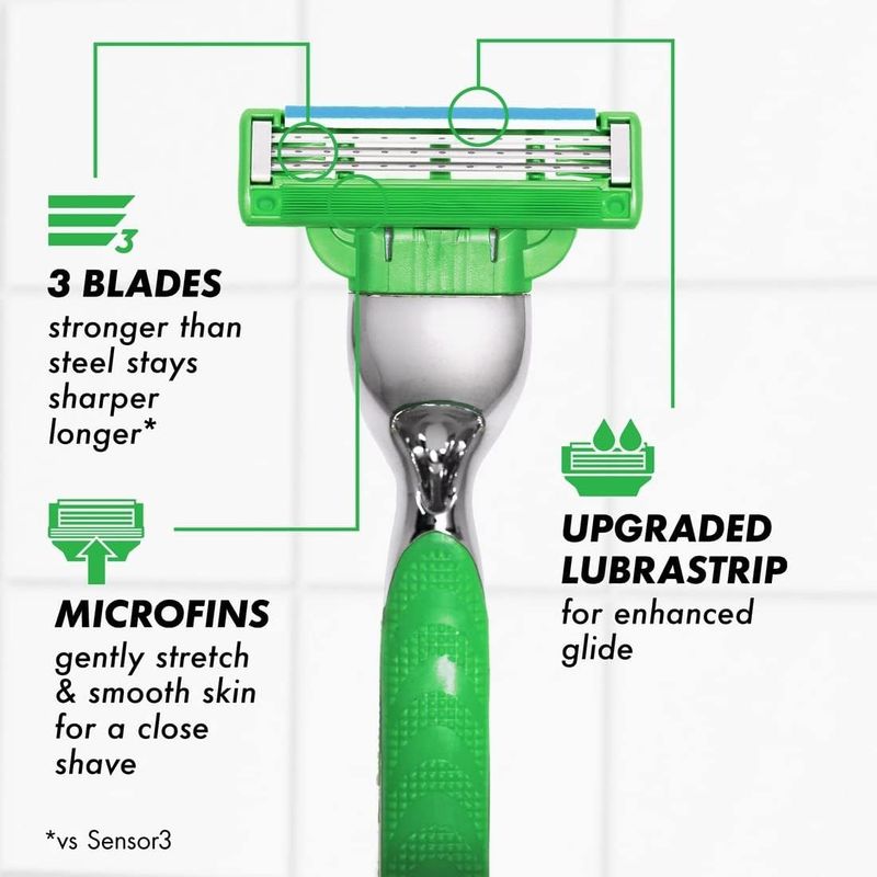Gillette Mach3 Sensitive Razors for Men, 1 Razor, 5 Razor Blade Refills, Designed for Sensitive Skin