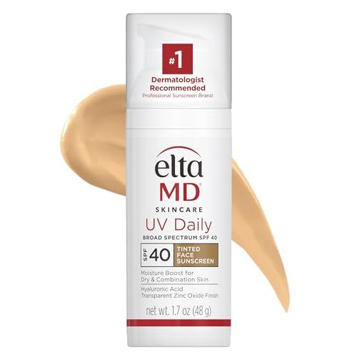 EltaMD UV Daily SPF 40 Tinted Face Sunscreen Moisturizer, Lightweight Tinted Sunscreen for Face Moisturizers, 1.7 oz Pump