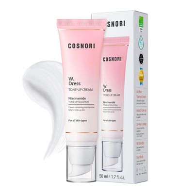 COSNORI W. Dress Tone-up Cream -Quick Skin Tone Balancer - Evens Out Complexion - No Makeup Natural Look - Long-Lasting Hydrating &amp; Sebum Control Face and Body - Vegan, No Animal Tested - 1.69 oz