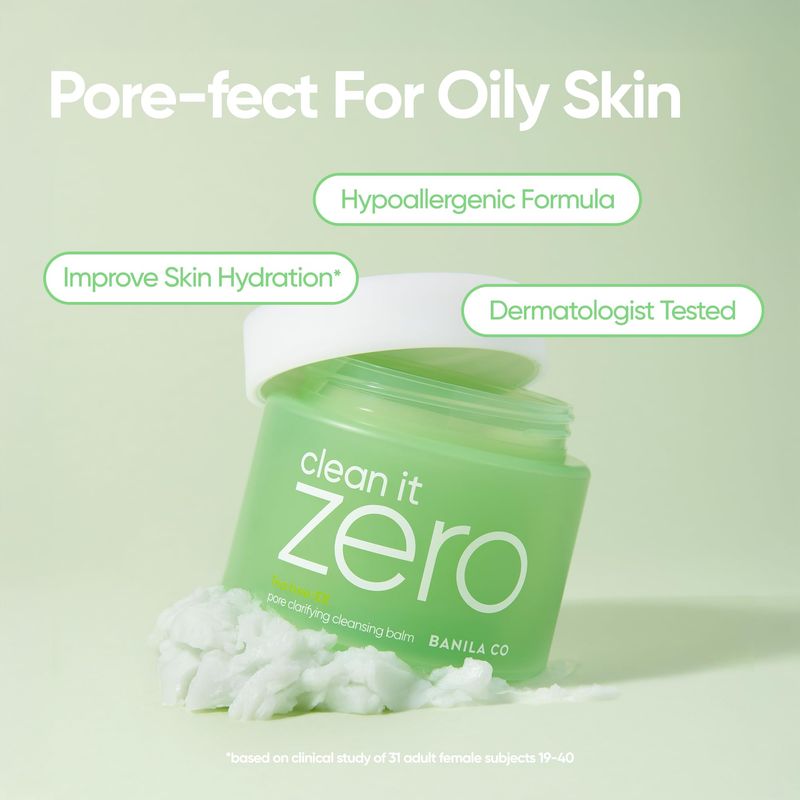 BANILA CO Clean it Zero Pore Clarifying Cleansing Balm Big Size | Korean Makeup Remover, Cleanser for Oily and Acne Prone Skin | Vegan | Made with AHA-PHA &amp; Tea Tree Extract (180ml / 6.08 fl.oz)