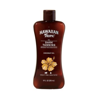 Hawaiian Tropic Dark Tanning Oil, 8oz | Moisturizing Body Oil, Tan Enhancer, Cocoa Butter Oil, Coconut Oil for Skin, Oxybenzone Free, 8oz