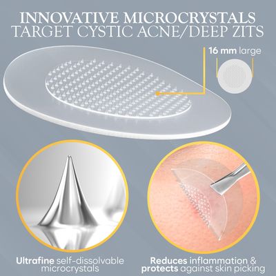 BLOOMORA Microdart Acne Patch, Cystic Acne Treatment, Zit Patches for Cystic Acne Overnight Treatment, Pimple Patches Microdart Technology - Salicylic &amp; Hyaluronic Acid (24 Count)