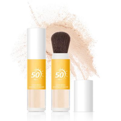 Aaiffey Sunscreen Setting Powder for Face,Mineral Powder Sunscreen Oil Control Natural Matte Finish Breathable,Long-lasting Face Powder SPF,All Skin (1 PCS)