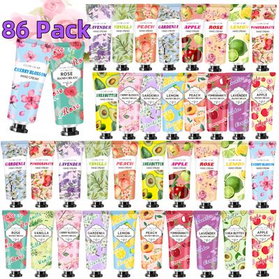 86 Pack Hand Cream Bulk Gifts,Valentines Day Gifts for Her Teacher Appreciation Gifts Nurse Gifts for Coworkers,Hand Lotion Travel Size in Bulk for Dry Cracked Hands,Baby Shower Prizes Gifts for Women