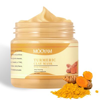 BYOTOUTY Vitamin C Face Clay Mask with Kaolin Clay and Turmeric for Improves Dark Spots, Skincare Facial Mask for Deep Cleansing Pores,Anti Acne and Moisturizing 4.23 Oz