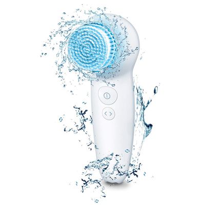 Beurer Blue Light LED, Waterproof and Rechargeable Facial Brush, Timer, 3 Speed Setting Vibrating and Pulsating Facial Care, FC65