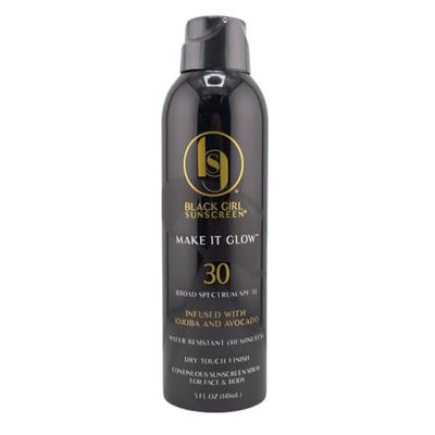 Black Girl Sunscreen - Make it Glow Face &amp; Body Moisturizing Sunscreen Spray SPF 30, No White-Residue for Melanin Rich Skin (SPF-30-5oz-Spray)