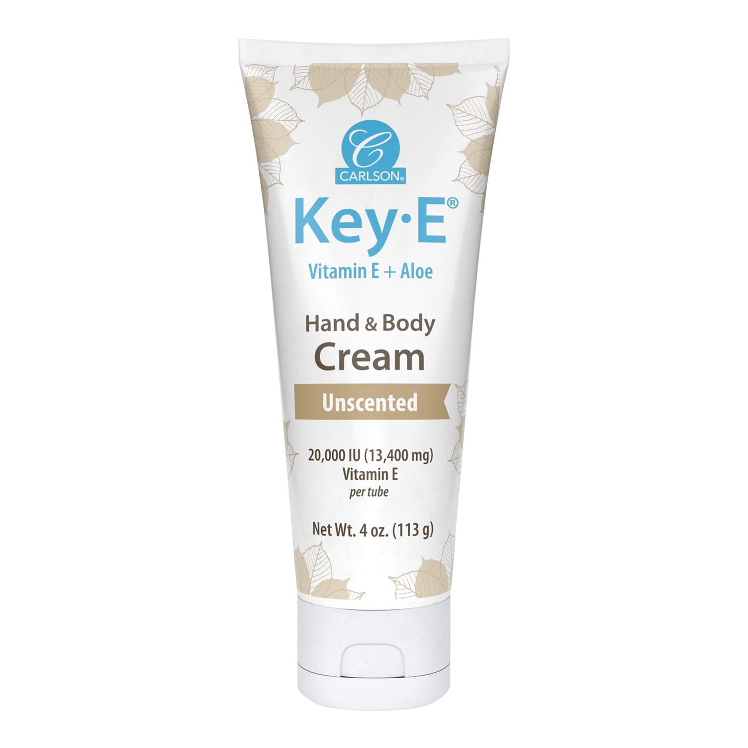 Carlson - Key-E Hand &amp; Body Cream, Vitamin E &amp; Organic Aloe, 20000 IU Vitamin E, Fragrance-Free, 4 oz