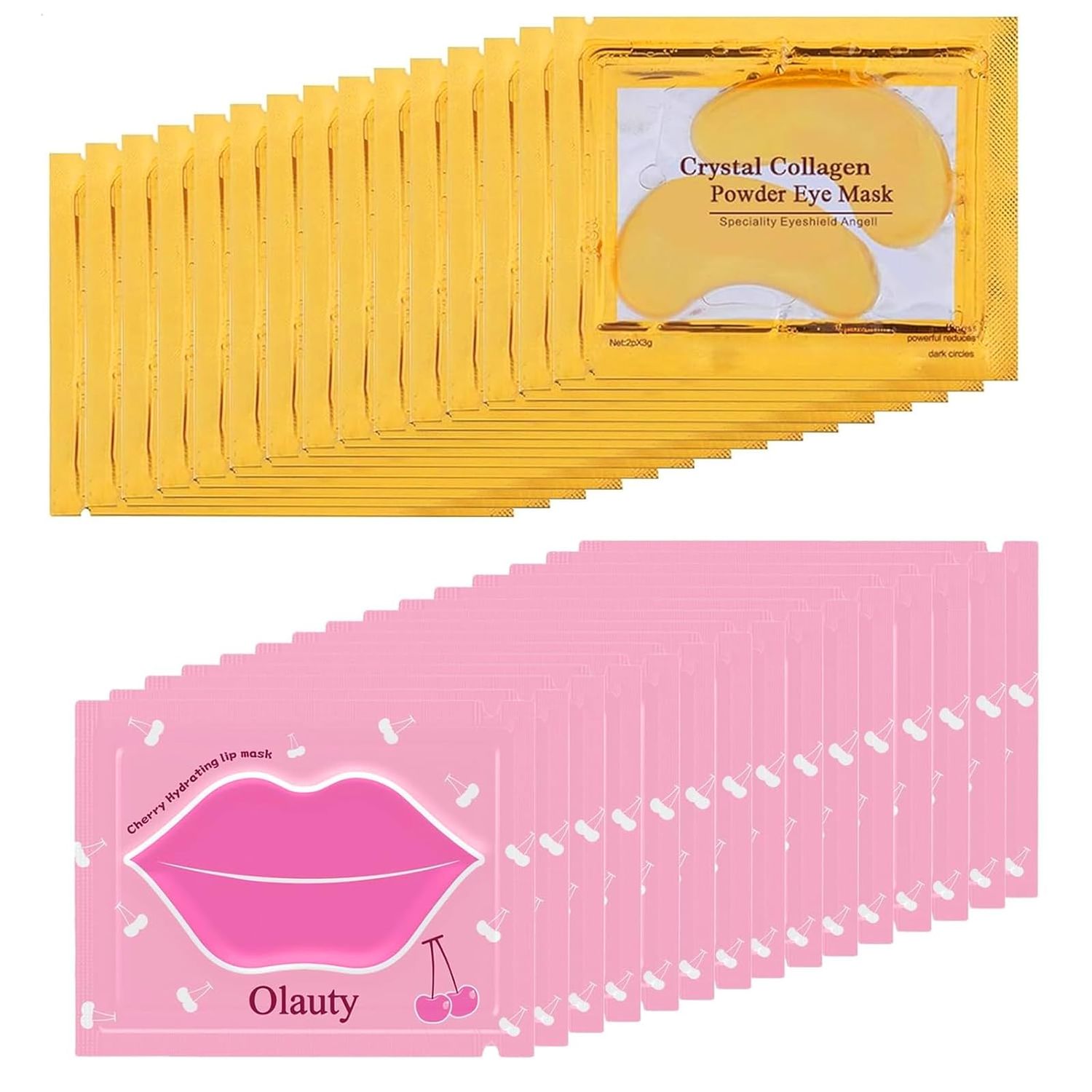 30 Pairs Lip Mask &amp; Under Eye Mask, 24K Gold Gel Eye Masks,Collagen Moisturizing Lip Masks for Dry Lips,Eye Patches for Puffy Eyes, Effectively Nourishes Lip &amp; Eye Skin Care
