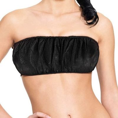 essenavita Disposable Extra Large Size Black Bra with tie 50 Pack for Spray Tanning