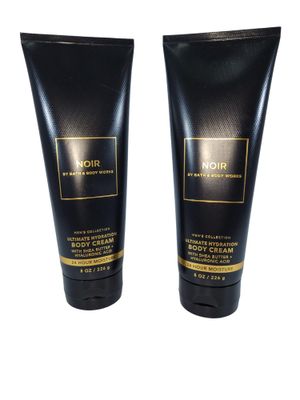 Bath and Body Works Hyaluronic Acid Body Cream For Men 8 Ounce Pack Of 2 (8 Fl Oz (Pack of 2), Noir)