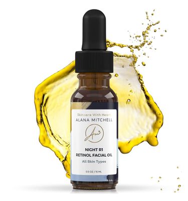 Alana Mitchell Skin Care Retinol Serum for Face - Overnight Face Serum, Anti Aging Serum to Reduce Dark Spots, Wrinkles &amp; Fine Lines - 100% Natural Face Oil - Brightening Skin Care Facial Oil (15 ml)