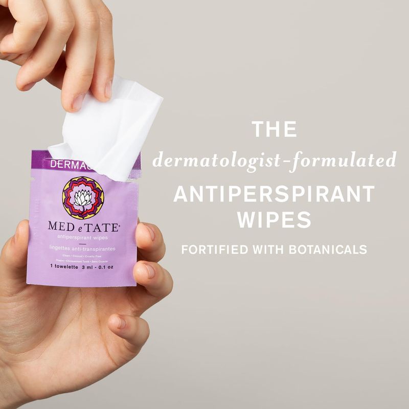 DERMAdoctor Antiperspirant Wipes, Dermatologist Formulated Hyperhidrosis Treatment for Body, Hands and Feet Anti Sweat Wipes, Hypoallergenic Deodorant, Individually Wrapped - 30 Count