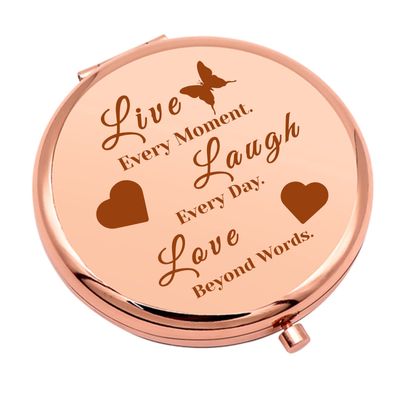 Encouragement Gift for Teen Girls Compact Makeup Mirror for Daughter Friends Sister Inspirational Gifts for Women Motivational Birthday Gift Folding Makeup Mirror Birthday Graduation Gifts
