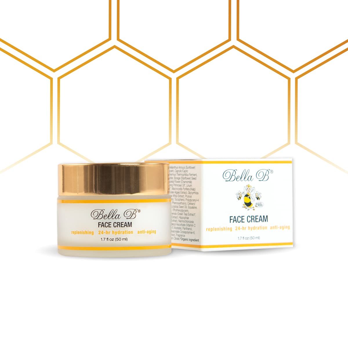 Bella B Face Cream 1.7 oz Jar - Facial Glow - Pregnancy Skincare - All Natural Face Moisturizer - Organic Face Cream - Prenatal Skin Care - Organic Facial Moisturizer for Sensitive Skin