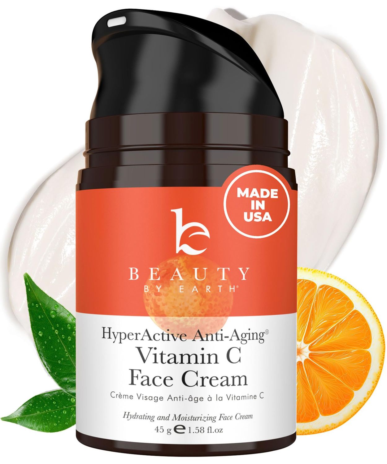 Beauty by Earth Vitamin C Face Cream - USA Made with Organic &amp; Natural Ingredients, Skin Brightening Cream for Face, Discoloration Correcting &amp; Anti Aging Moisturizer for Face with Antioxidants