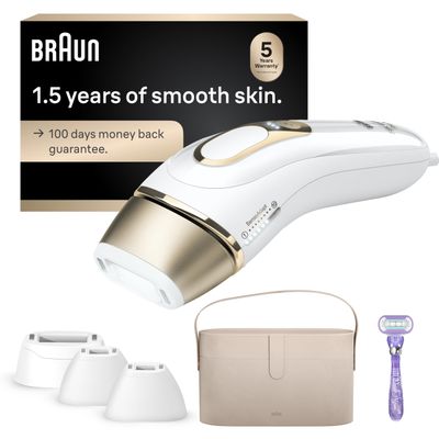 Braun IPL SilkExpert, at Home Laser Hair Removal, Pro 5 PL5347 Latest Generation IPL, Holiday Gifts for Women and Men, Hair Removal System with Wide Head and Two Precision Heads