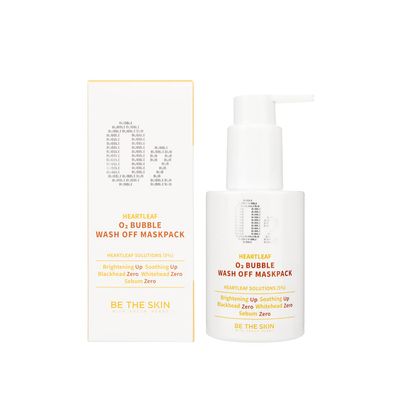 BE THE SKIN] Heartleaf O2 Bubble Wash Off Mask Pack 4.23 oz / 120 g | Mask pack that lathers to treat blackheads, whiteheads, and sebum | For sensitive skin