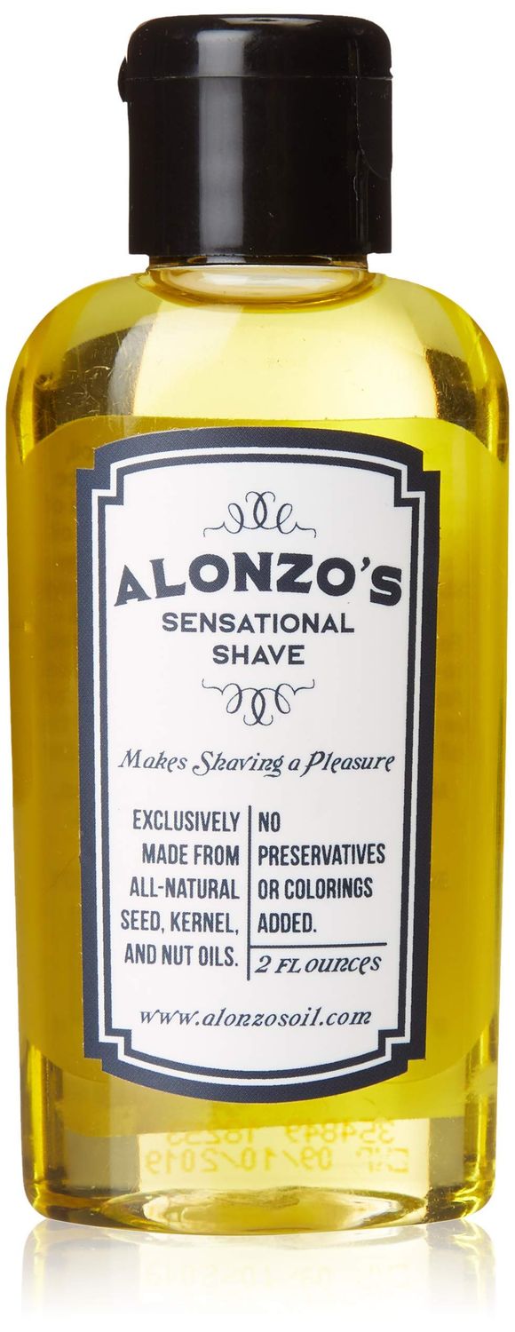 Alonzo&#39;s Sensational Shave - Shaving Oil for Men (1-Pack, 2 Oz Bottle) All-Natural Pre-Shave &amp; After Shave Oil for Face and Body - Moisturizes &amp; Calms Irritated Skin from Razor Burn