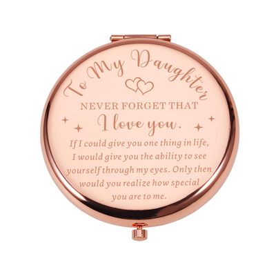 Gifts for Daughter from Mom Dad Stocking Stuffers for Teen Girls To My Daughter Compact Mirror Gifts for Daughter in Law Step Daugter Granddaughter Christmas Graduation Birthday Gifts for Women Her
