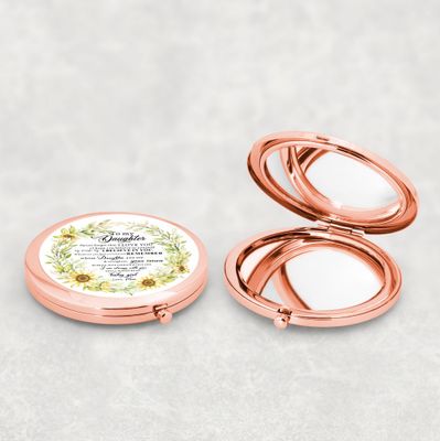 Gifts for Daughter Rose Gold Compact Mirror, Birthday Gifts for Daughter, Daughter Gifts from from Mother on Wedding Day, Daughter Gift for Graduation, Birthday, Christmas