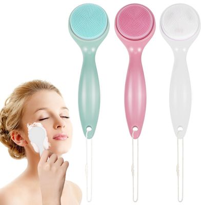 DOITOOL 3 Pack Silicone Manual Facial Cleansing Brush Handheld Silicone Face Scrubber Exfoliator Skin Friendly Waterproof Face Cleaning Brush for Blackheads Whiteheads Makeup Residues Removal