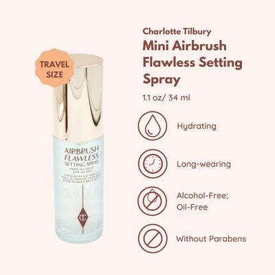 Charlotte Tilbury Airbrush Flawless Setting Spray 1.1 FL oz / 34 ml, Red