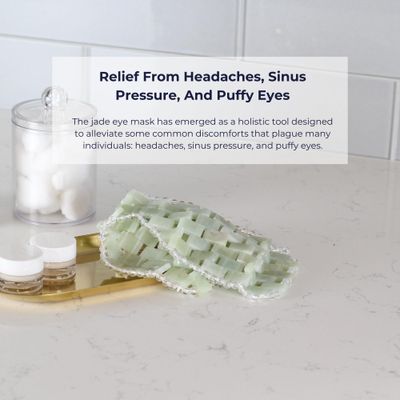 Alana Mitchell Jade Eye Mask - Weighted Eye Mask to Eliminate Wrinkles, Puffiness, &amp; Irritation - Headache and Migraine Relief Mask - 100% Real Jade Stone Beads for Hot &amp; Cold Anti Aging Therapy