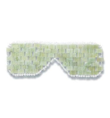 Alana Mitchell Jade Eye Mask - Weighted Eye Mask to Eliminate Wrinkles, Puffiness, &amp; Irritation - Headache and Migraine Relief Mask - 100% Real Jade Stone Beads for Hot &amp; Cold Anti Aging Therapy
