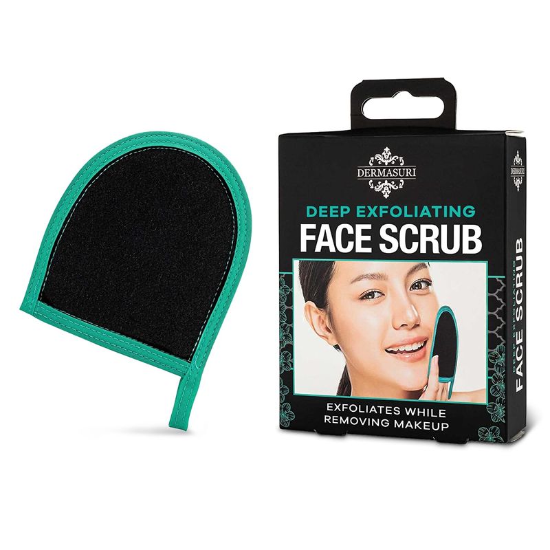 Dermasuri Deep Exfoliating Glove for Face - Exfoliating Mitt Face Scrub and Dead Skin Remover - Face Scrubber for Men &amp; Women - Face &amp; Neck Skincare - Face Exfoliator Tool - Shower &amp; Dry Use (1 Pack)