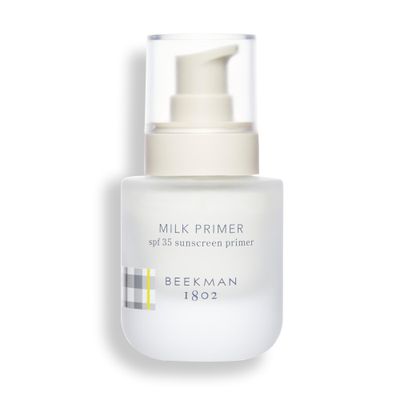 Beekman 1802 Milk Primer for Face - Oxybenzone &amp; Fragrance Free - 1 oz - SPF 35 Mineral Sunscreen, Moisturizer &amp; Makeup Primer - Invisible &amp; No White Cast - Good for Sensitive Skin - Cruelty Free