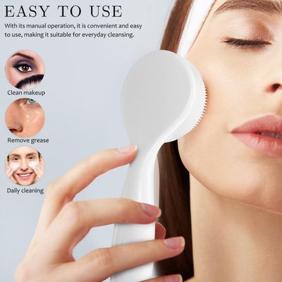 DOITOOL 3 Pack Silicone Manual Facial Cleansing Brush Handheld Silicone Face Scrubber Exfoliator Skin Friendly Waterproof Face Cleaning Brush for Blackheads Whiteheads Makeup Residues Removal