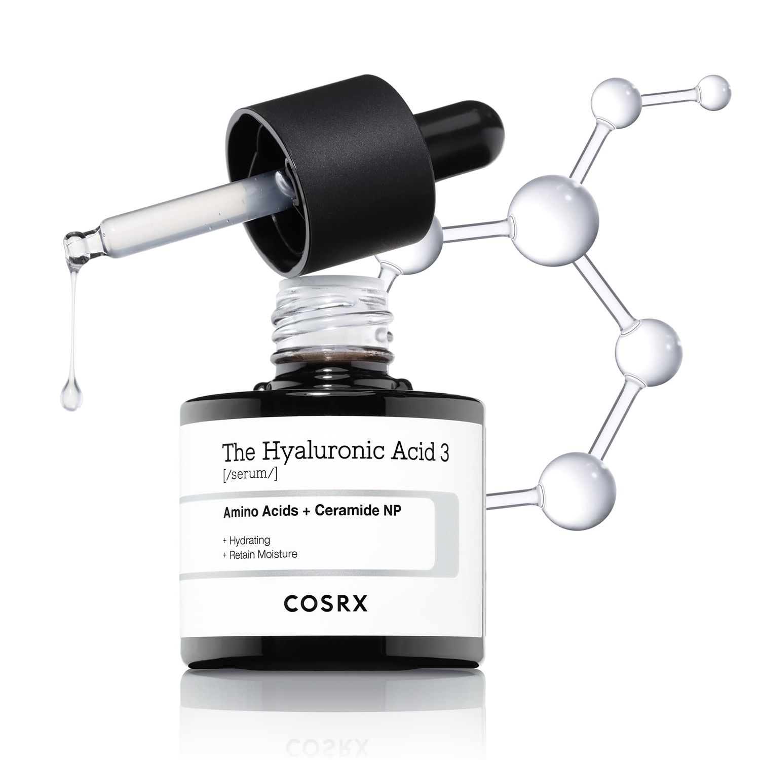 COSRX Pure Sodium Hyaluronic Acid 3% Serum, Hydration &amp; Moisture Boosting Facial Serum for Fine Lines &amp; Wrinkles, Plump &amp; Repair Dry Skin, 0.67fl.oz/20ml, No Artificial Fragrance, Korean Skin Care