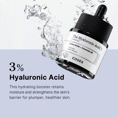 COSRX Pure Sodium Hyaluronic Acid 3% Serum, Hydration &amp; Moisture Boosting Facial Serum for Fine Lines &amp; Wrinkles, Plump &amp; Repair Dry Skin, 0.67fl.oz/20ml, No Artificial Fragrance, Korean Skin Care